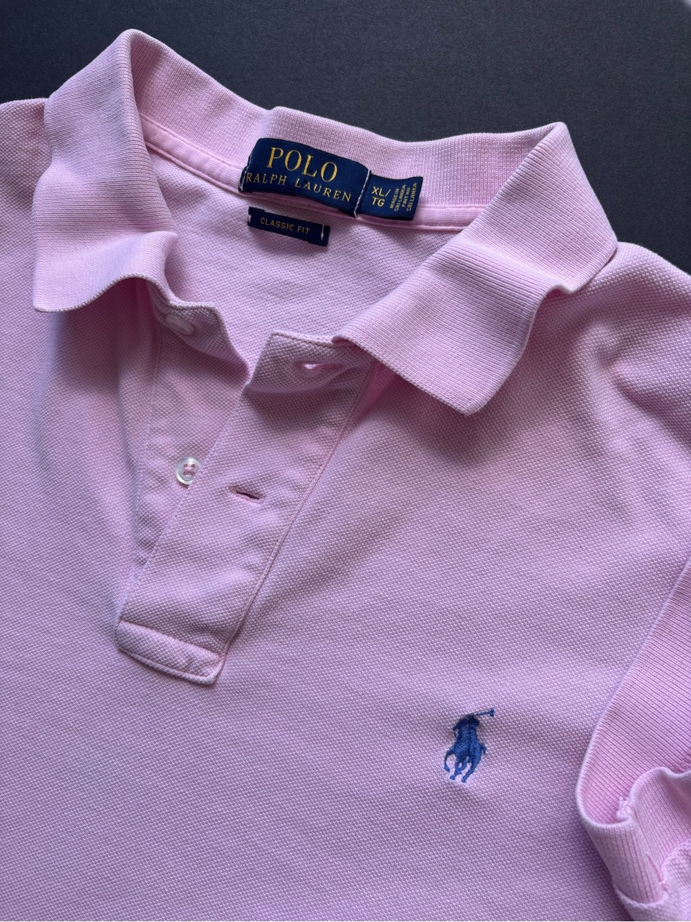 Polo by Ralph Lauren Mens Light Pink Polo with Blue Pony